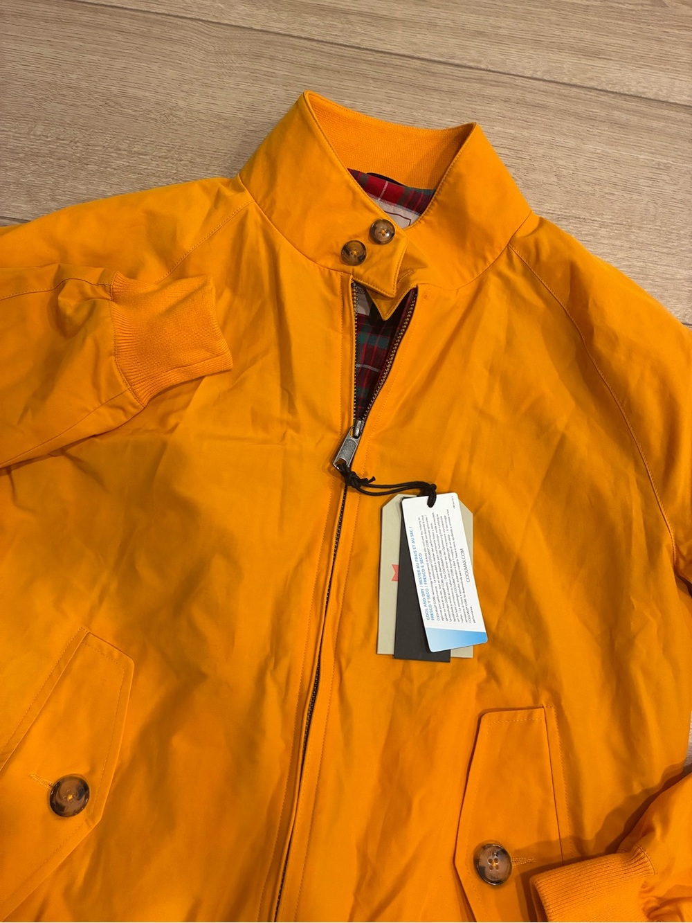 NWT Baracuta Men’s G9 Harrington Jacket Tangerine Orange Size 38